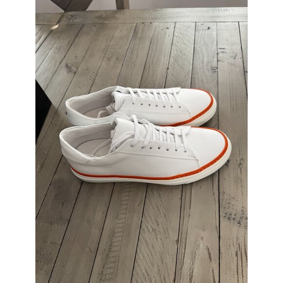 NEW WITH BOX Saks Fifth Avenue COLLECTION Neon Stripe Leather Sneakers Size 9 - Picture 6 of 11